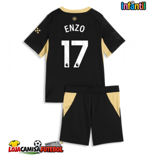 Camisa de Futebol Manchester City Enzo Fernandez #17 Equipamento Secundário Infantil 2026-27 Manga Curta (+ Calças curtas)